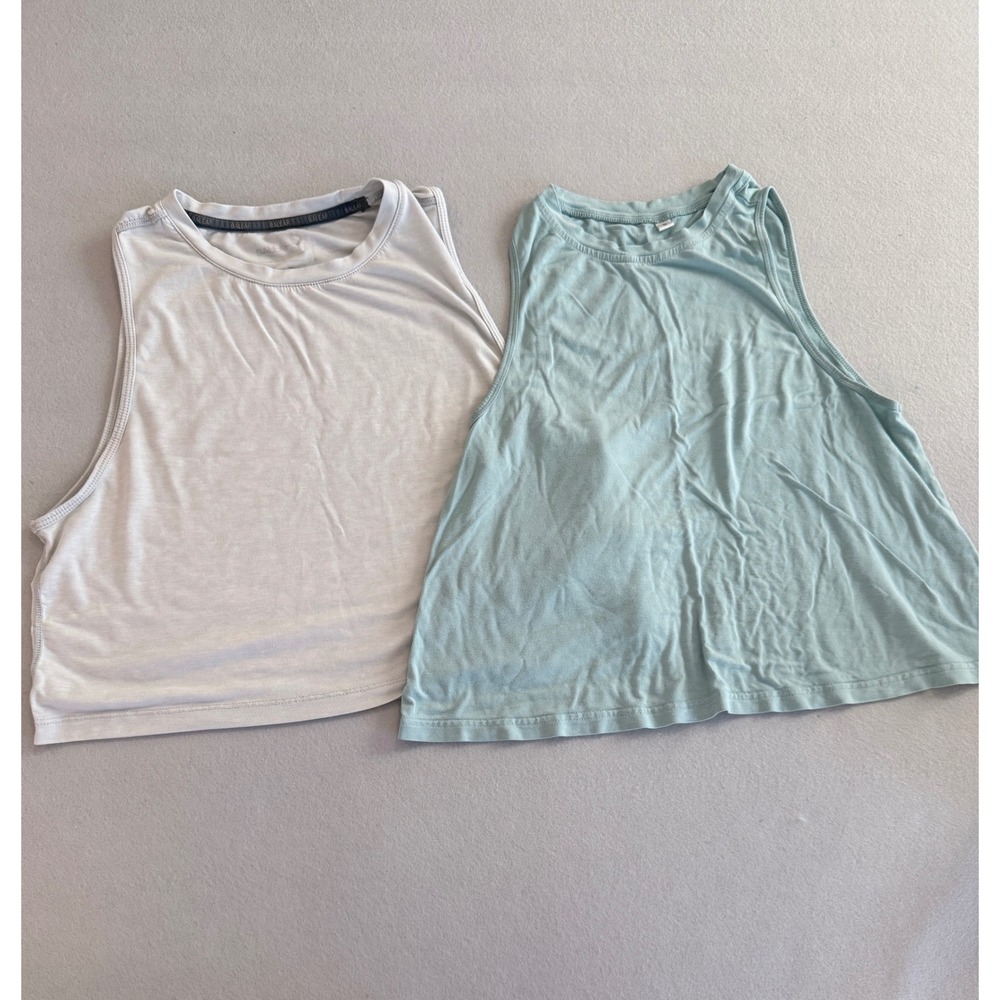Baleaf Womens Athletic Tank Tops Lot Grey Mint Green Crop Workout Shirts Small‎